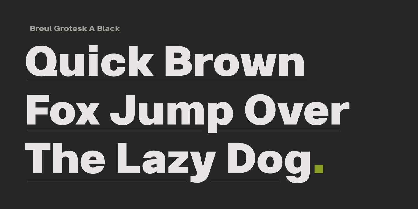 Beispiel einer Breul Grotesk A Black Italic-Schriftart